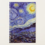 Vincent Van Gogh Starry Night Vintage Fine Art Planner<br><div class="desc">Vincent van Gogh Starry Night Fine Art Painting Starry Night is a painting by Dutch post-impressionist artist Vincent van Gogh. The blue night sky is filled with swirling clouds, stars, and a bright crescent moon. The Starry Night is the only nocturne in the series of views from his bedroom window....</div>