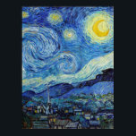 Vincent Van Gogh Starry Night Vintage Fine Art Poster<br><div class="desc">Vincent Van Gogh Starry Night Vintage Fine Art Poster</div>