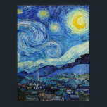 Vincent Van Gogh Starry Night Vintage Fine Art Poster<br><div class="desc">Vincent Van Gogh Starry Night Vintage Fine Art Poster</div>
