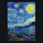 Vincent Van Gogh Starry Night Vintage Fine Art Poster<br><div class="desc">Vincent Van Gogh Starry Night Vintage Fine Art Poster</div>