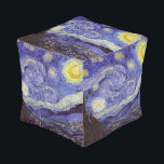 Vincent Van Gogh Starry Night Vintage Fine Art Pouf<br><div class="desc">Vincent van Gogh Starry Night Fine Art Painting Starry Night is a painting by Dutch post-impressionist artist Vincent van Gogh. The blue night sky is filled with swirling clouds, stars, and a bright crescent moon. The Starry Night is the only nocturne in the series of views from his bedroom window....</div>