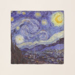 Vincent Van Gogh Starry Night Vintage Fine Art Scarf<br><div class="desc">Vincent van Gogh Starry Night Fine Art Painting Starry Night is a painting by Dutch post-impressionist artist Vincent van Gogh. The blue night sky is filled with swirling clouds, stars, and a bright crescent moon. The Starry Night is the only nocturne in the series of views from his bedroom window....</div>