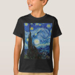 Vincent Van Gogh Starry Night Vintage Fine Art T-Shirt<br><div class="desc">Vincent Van Gogh Starry Night Vintage Fine Art T-Shirt</div>