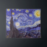 Vincent Van Gogh Starry Night Vintage Fine Art Tapestry<br><div class="desc">Vincent van Gogh Starry Night Fine Art Painting Starry Night is a painting by Dutch post-impressionist artist Vincent van Gogh. The blue night sky is filled with swirling clouds, stars, and a bright crescent moon. The Starry Night is the only nocturne in the series of views from his bedroom window....</div>