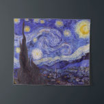 Vincent Van Gogh Starry Night Vintage Fine Art Tapestry<br><div class="desc">Vincent van Gogh Starry Night Fine Art Painting Starry Night is a painting by Dutch post-impressionist artist Vincent van Gogh. The blue night sky is filled with swirling clouds, stars, and a bright crescent moon. The Starry Night is the only nocturne in the series of views from his bedroom window....</div>