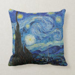 Vincent Van Gogh Starry Night Vintage Fine Art Throw Pillow<br><div class="desc">Vincent Van Gogh Starry Night Vintage Fine Art Throw Pillow</div>