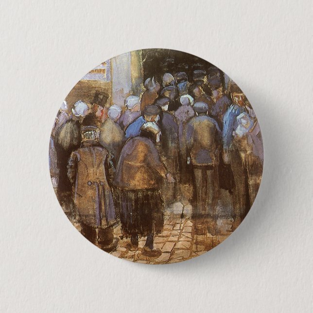 Vincent van Gogh State Lottery Office (Poor Money) 2 Inch Round Button (Front)