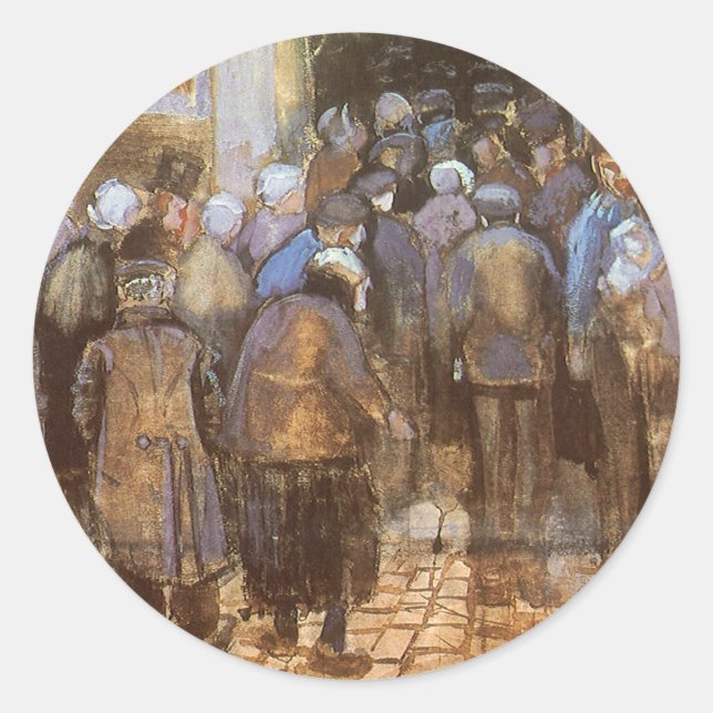 Vincent van Gogh State Lottery Office (Poor Money) Classic Round Sticker (Front)