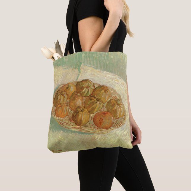 Vincent van Gogh - Still Life Basket of Apples Tote Bag (Close Up)