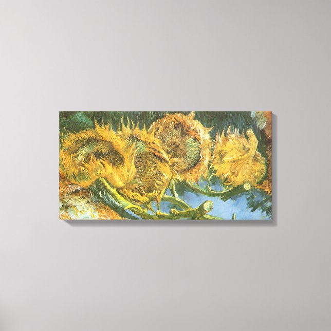 Vincent van Gogh - Still Life: Four Cut Sunflowers Canvas Print (Front)