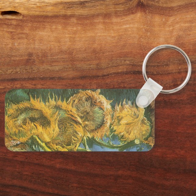 Vincent van Gogh - Still Life: Four Cut Sunflowers Keychain (Front)