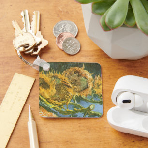Vincent van Gogh - Still Life: Four Cut Sunflowers Keychain