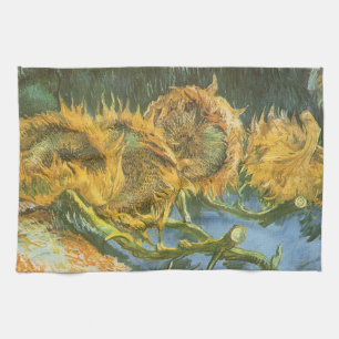 Vincent van Gogh - Still Life: Four Cut Sunflowers Kitchen Towel