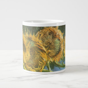 Vincent van Gogh - Still Life: Four Cut Sunflowers Large Coffee Mug