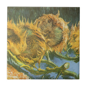 Vincent van Gogh - Still Life: Four Cut Sunflowers Tile