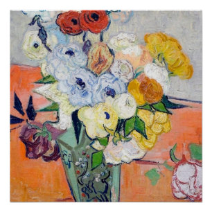 Vincent Van Gogh - Still Life - Japanese Vase Poster