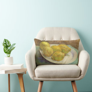 Vincent van Gogh - Still Life Lemons on a Plate Lumbar Pillow