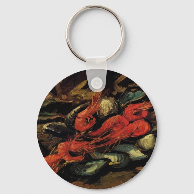 Vincent van Gogh - Still Life Mussels and Shrimp Keychain (Front)