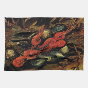 Vincent van Gogh - Still Life Mussels and Shrimp Kitchen Towel