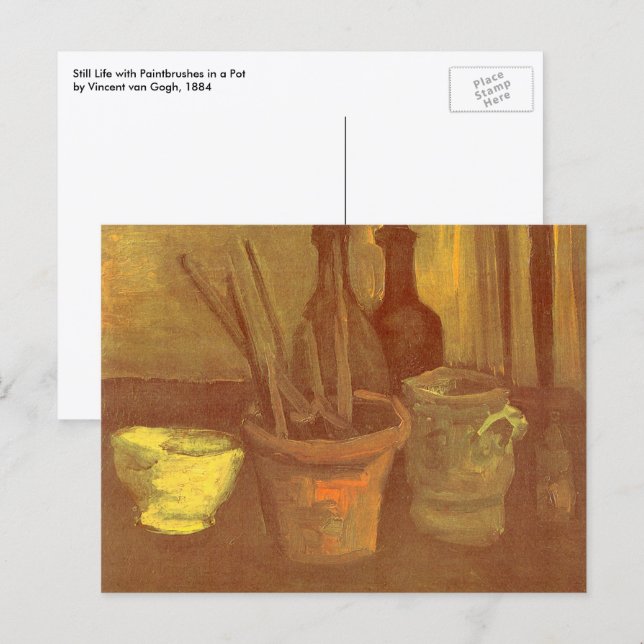 Vincent van Gogh - Still Life Paintbrushes in Pot Postcard (Front/Back)