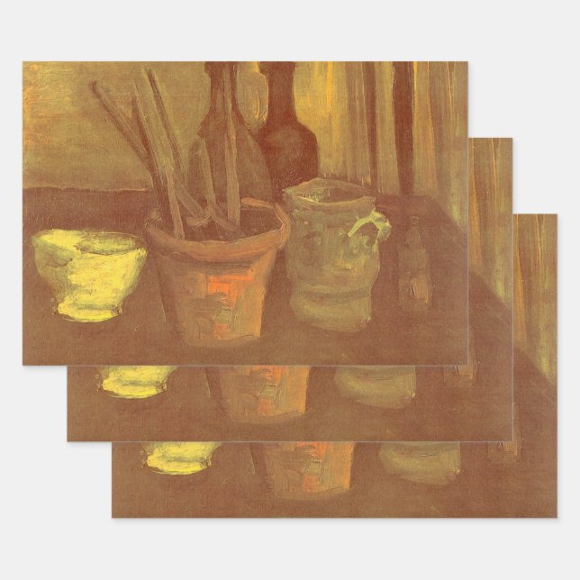 Vincent van Gogh - Still Life Paintbrushes in Pot Wrapping Paper Sheet (Set)