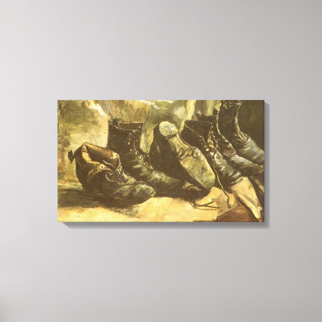 Vincent van Gogh - Still Life Three Pairs of Shoes Canvas Print (Front)