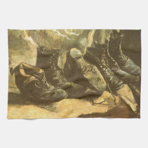 Vincent van Gogh - Still Life Three Pairs of Shoes Kitchen Towel