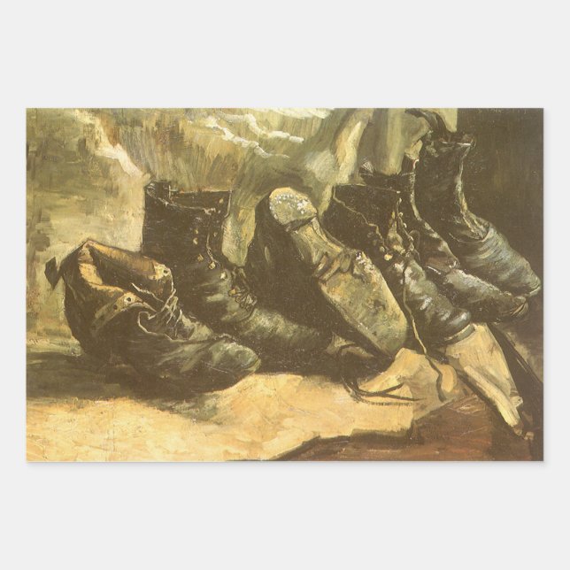 Vincent van Gogh - Still Life Three Pairs of Shoes Wrapping Paper Sheet (Front)