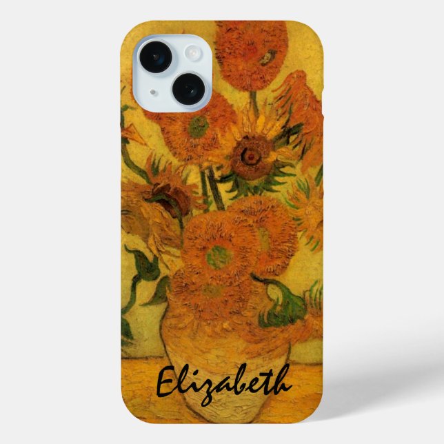 Vincent van Gogh Still Life Vase w 15 Sunflowers Case-Mate iPhone Case (Back)
