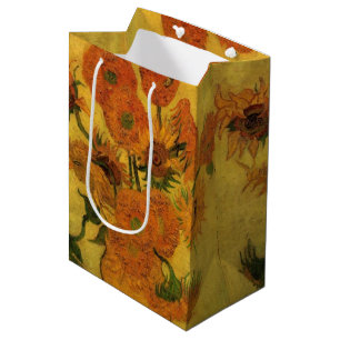 Vincent van Gogh Still Life Vase w 15 Sunflowers Medium Gift Bag
