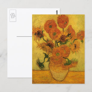 Vincent van Gogh Still Life Vase w 15 Sunflowers Postcard