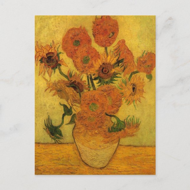 Vincent van Gogh Still Life Vase w 15 Sunflowers Postcard (Front)