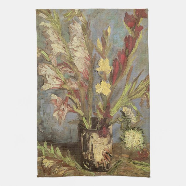 Vincent van Gogh - Still Life Vase with Gladioli Kitchen Towel (Vertical)
