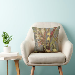Vincent van Gogh - Still Life Vase with Gladioli Throw Pillow