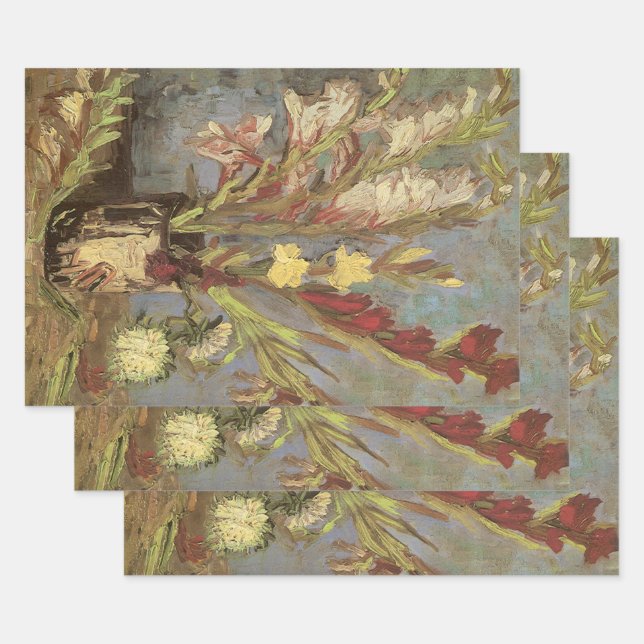 Vincent van Gogh - Still Life Vase with Gladioli Wrapping Paper Sheet (Set)