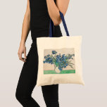 Vincent van Gogh - Still Life: Vase with Irises Tote Bag<br><div class="desc">Still Life: Vase with Irises by Vincent van Gogh is a vintage fine art post impressionism still life floral nature painting. A bouquet of lavender bearded iris flowers from a spring garden. The vase is shaped like a pitcher and full of love and romance purple blooms. About the artist: Vincent...</div>