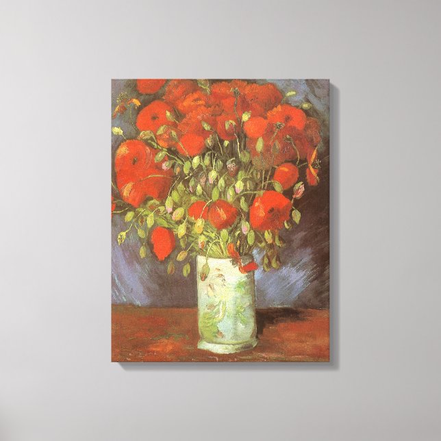 Vincent van Gogh Still Life Vase with Red Poppies Canvas Print (Front)