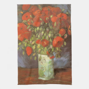 Vincent van Gogh Still Life Vase with Red Poppies Kitchen Towel