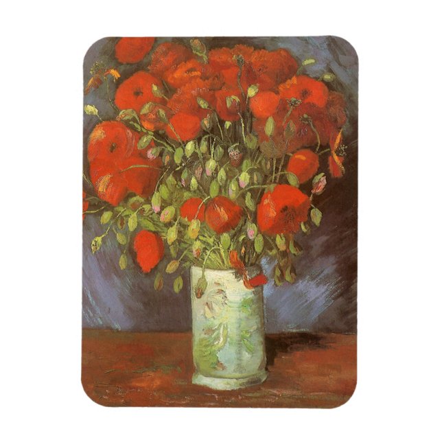 Vincent van Gogh Still Life Vase with Red Poppies Magnet (Vertical)