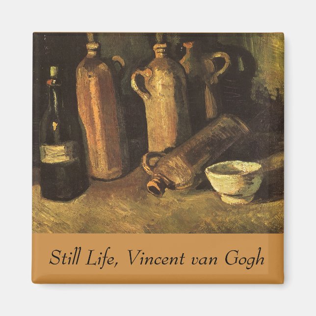 Vincent van Gogh - Still Life with 4 Stone Bottles Magnet (Front)