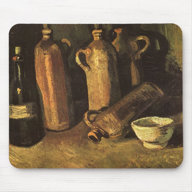 Vincent van Gogh - Still Life with 4 Stone Bottles Mouse Pad (Front)