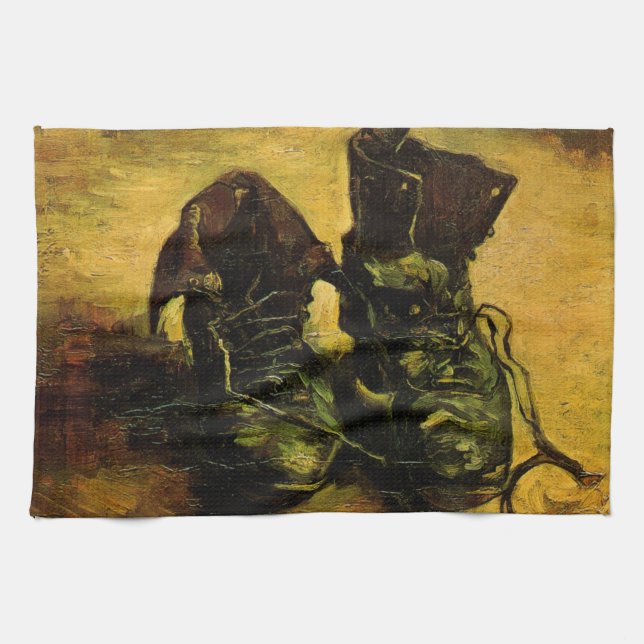 Vincent van Gogh - Still Life with a Pair of Shoes Kitchen Towel (Horizontal)