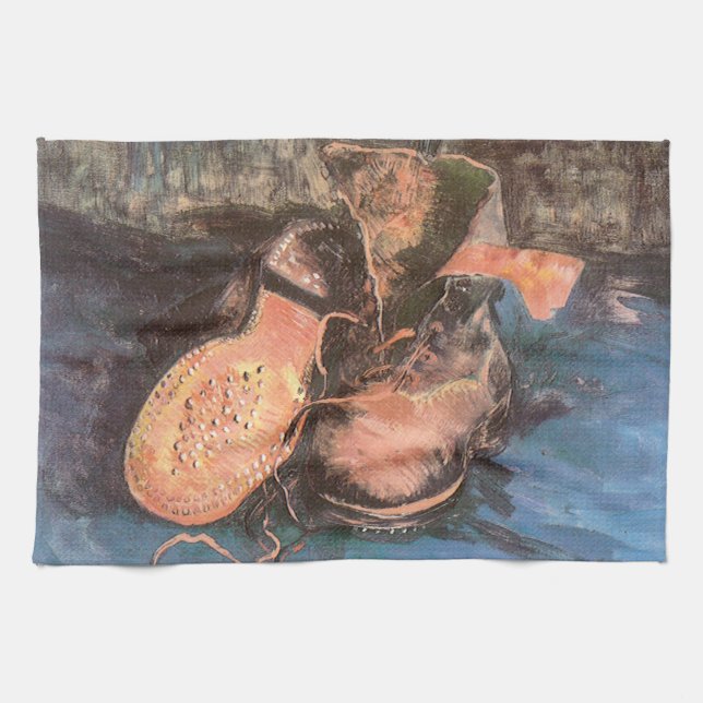 Vincent van Gogh - Still Life with a Pair of Shoes Kitchen Towel (Horizontal)