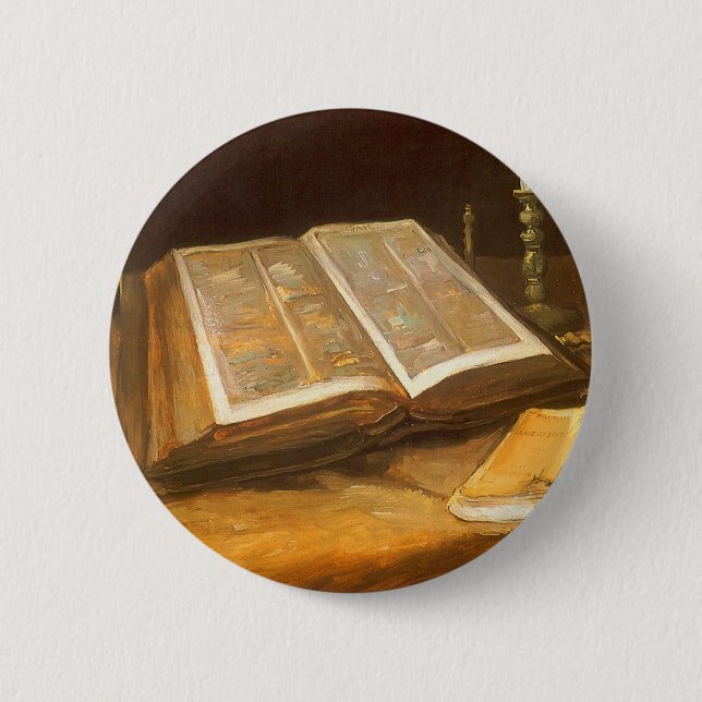 Vincent van Gogh - Still Life with Bible 2 Inch Round Button (Front)