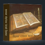 Vincent van Gogh - Still Life with Bible Binder<br><div class="desc">Still Life with Bible (1885) by Vincent van Gogh is a vintage Post Impressionism fine art religious painting. A Bible with open pages, a candlestick and smaller notebook on a table. It was his first painting of a book and considered to be one of van Gogh's first great paintings. About...</div>