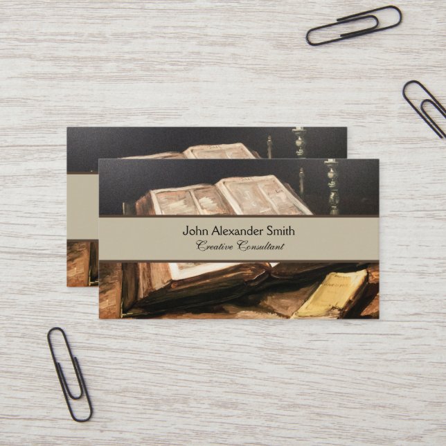 Vincent van Gogh: Still Life with Bible Business Card (Front/Back In Situ)