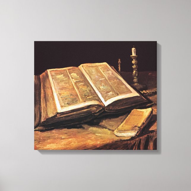 Vincent Van Gogh - Still Life With Bible Canvas Print (Front)