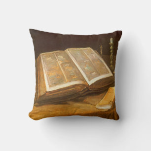 Vincent van Gogh - Still Life with Bible Throw Pillow