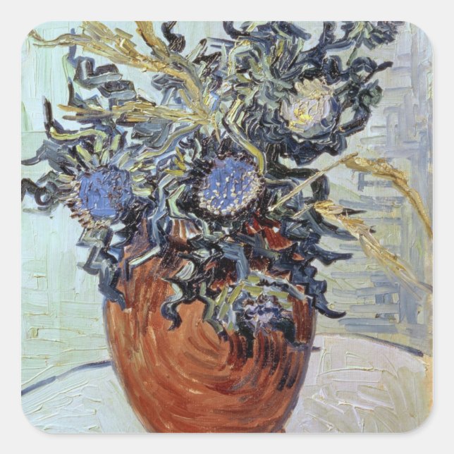 Vincent van Gogh | Still Life with Thistles, 1890 Square Sticker (Front)