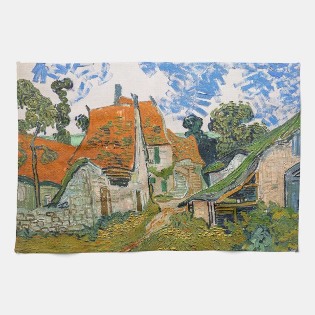 Vincent van Gogh - Street in Auvers-sur-Oise Kitchen Towel (Horizontal)